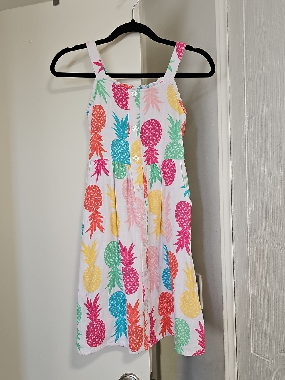 Wonder Nation Girls 100% Cotton Pineapple Print Summer Dress Size Girls M (7/8)